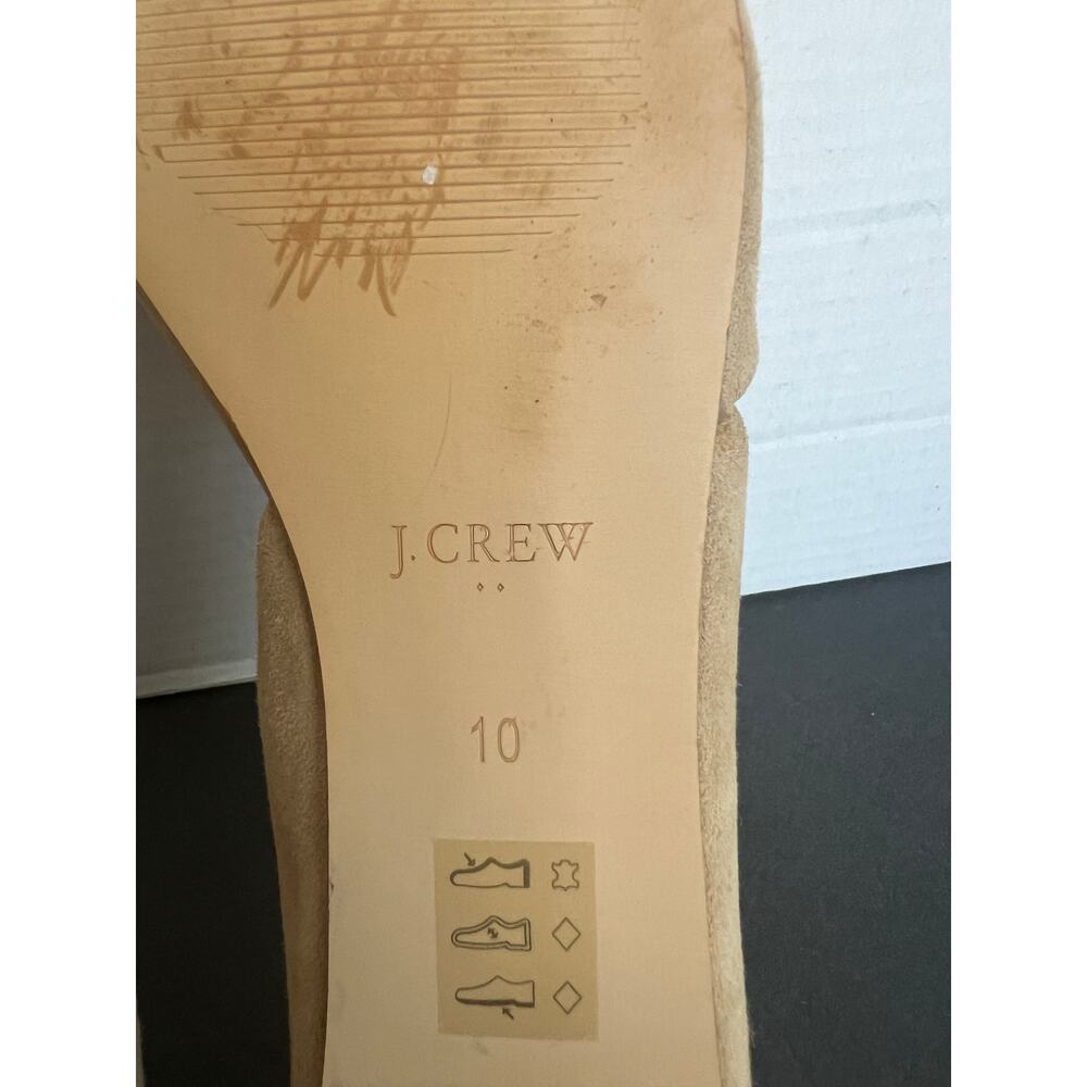 J.Crew Zoe Beige Tan Suede D'Orsay Pointy Toe Slip On Flat Loafer Shoes Sz 10 - Picture 12 of 12